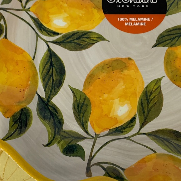 Il Mulino Lemons Melamine Square Dinner Plates - Set of 4 - Picture 5 of 7